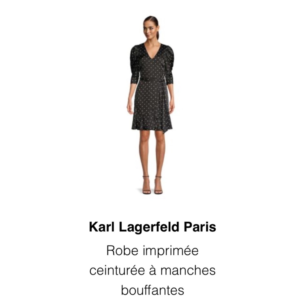 Karl Lagerfield Paris dress with pouffy sleeves